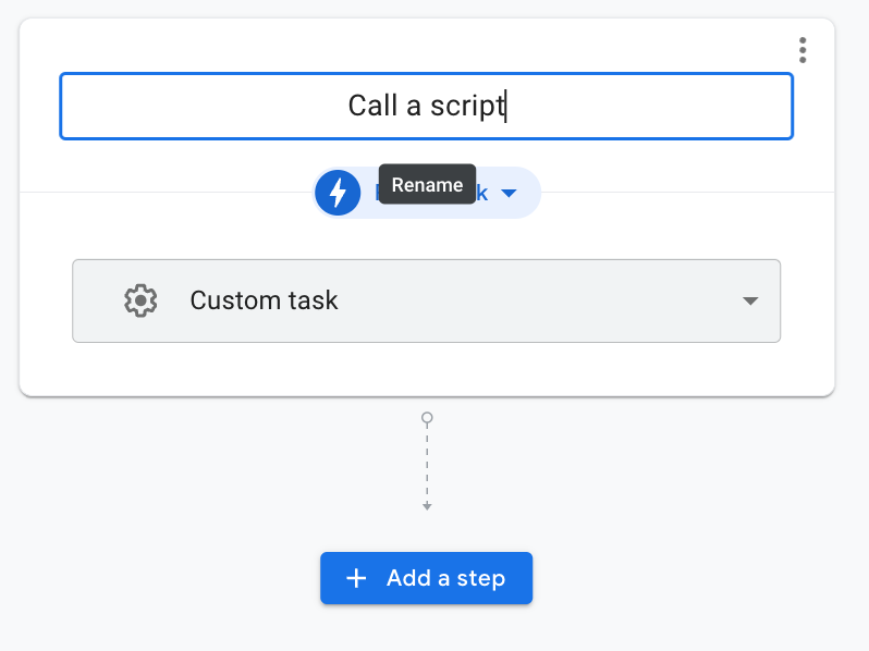Automation steps to call a Script.
