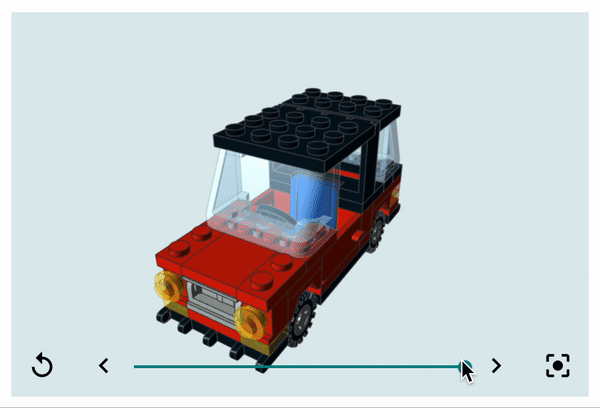 Navigating a car brick model with the brick-viewer element