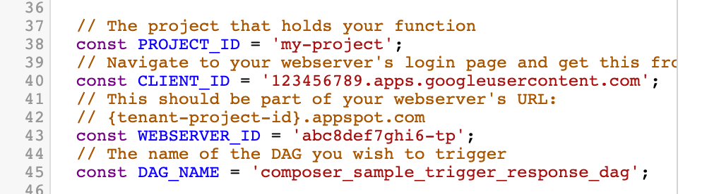 Triggering a DAG with Node.JS and Google Cloud Functions | Google Codelabs