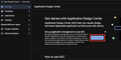 Application Design Center'ı ayarlama