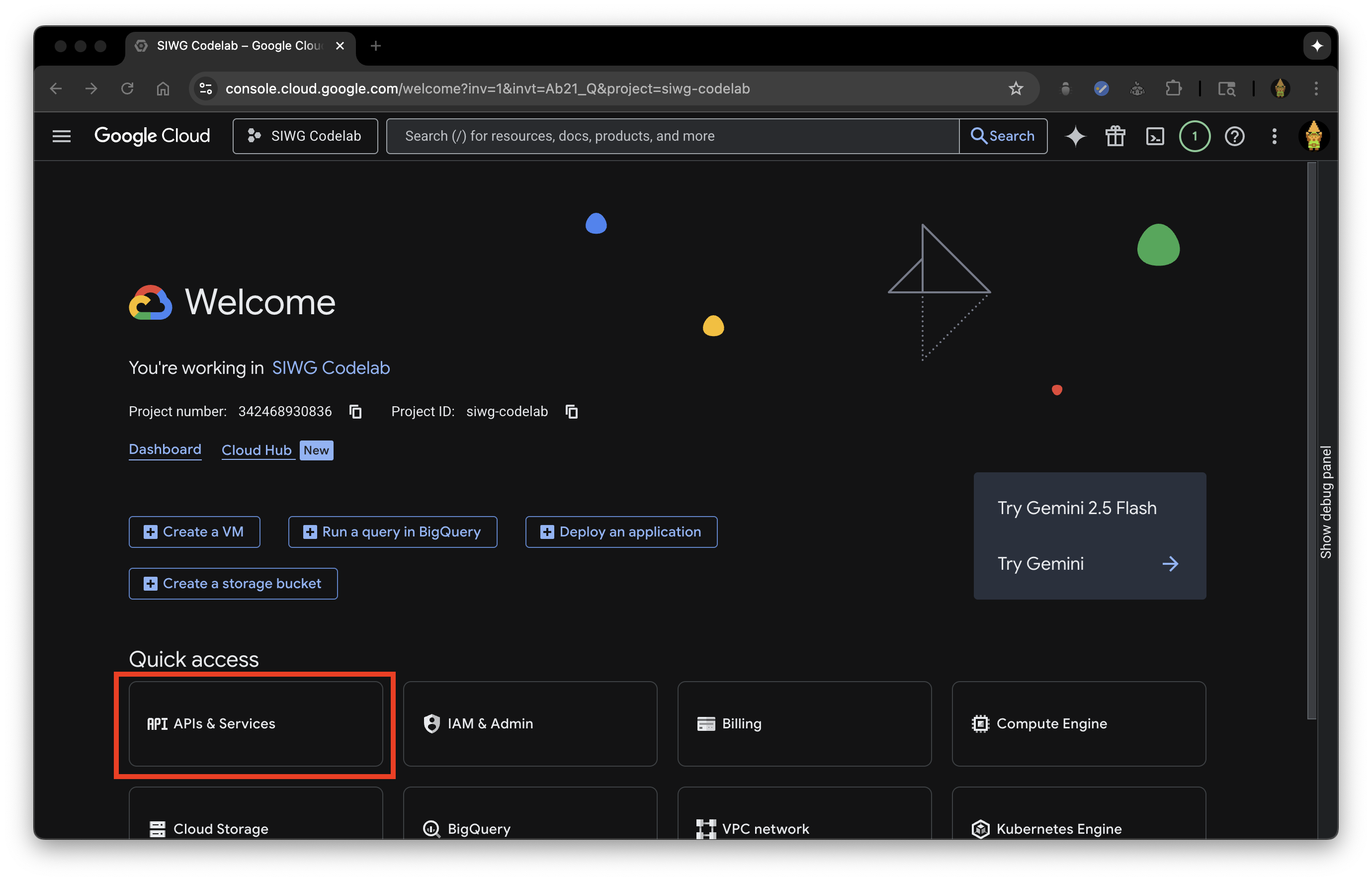 APIs e serviços do GCP