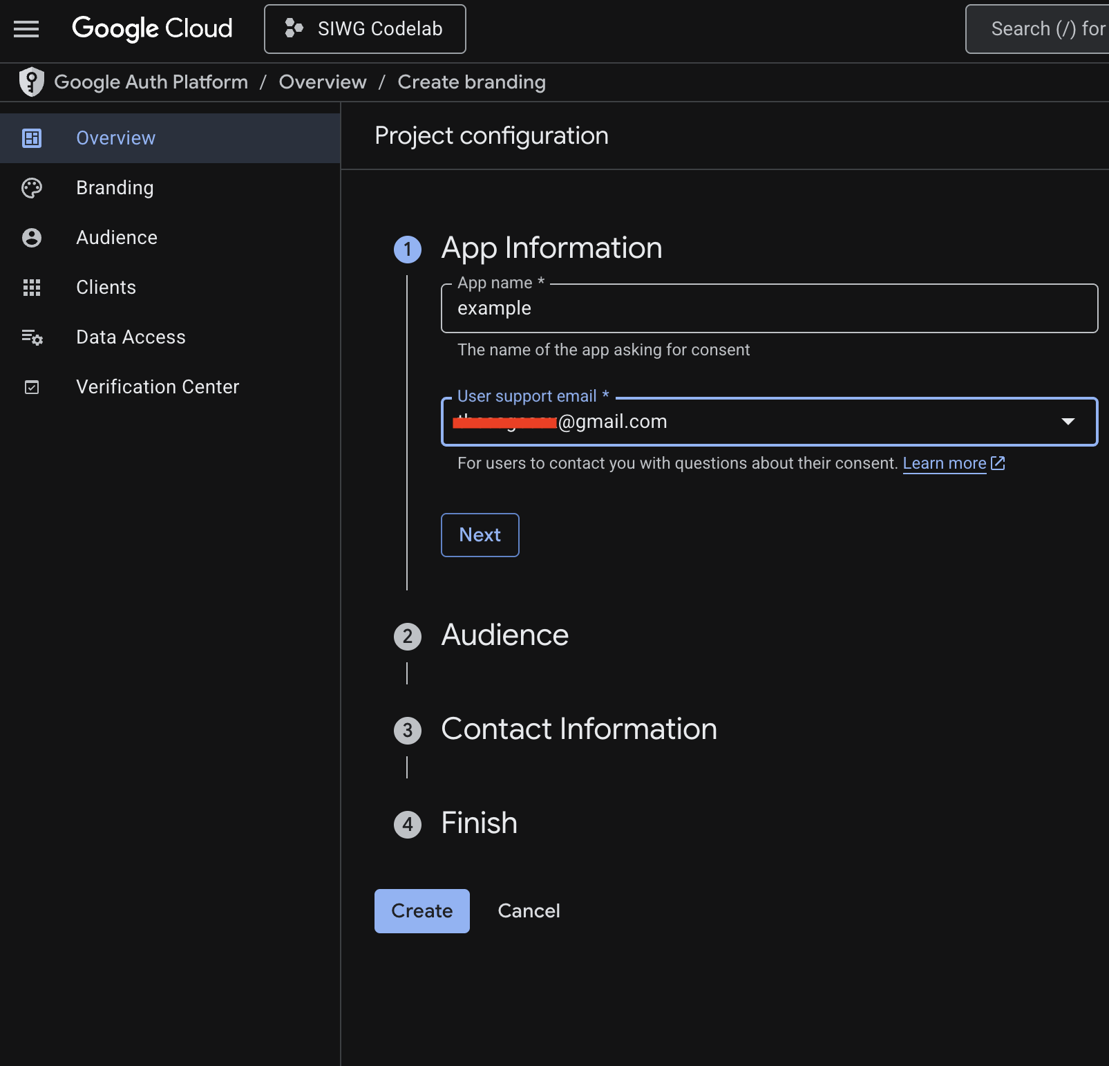 Informacje o aplikacji GCP