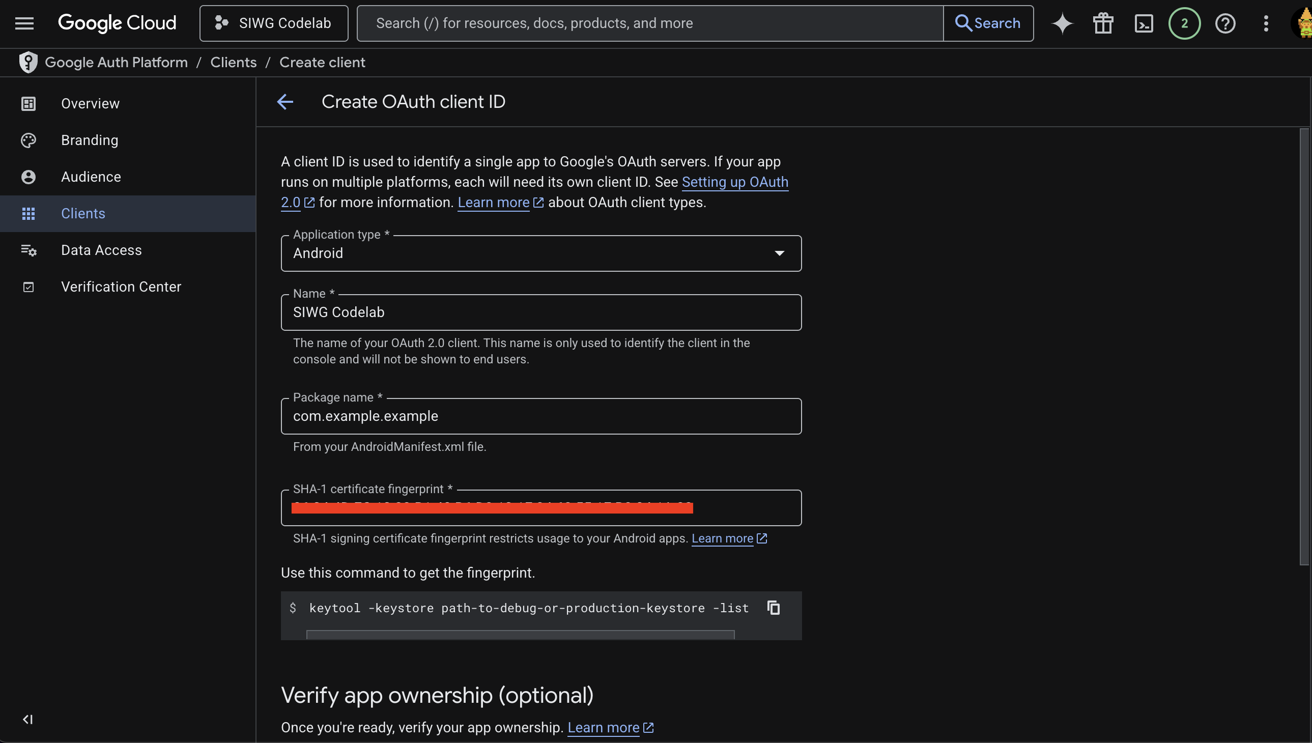 Android Client Details