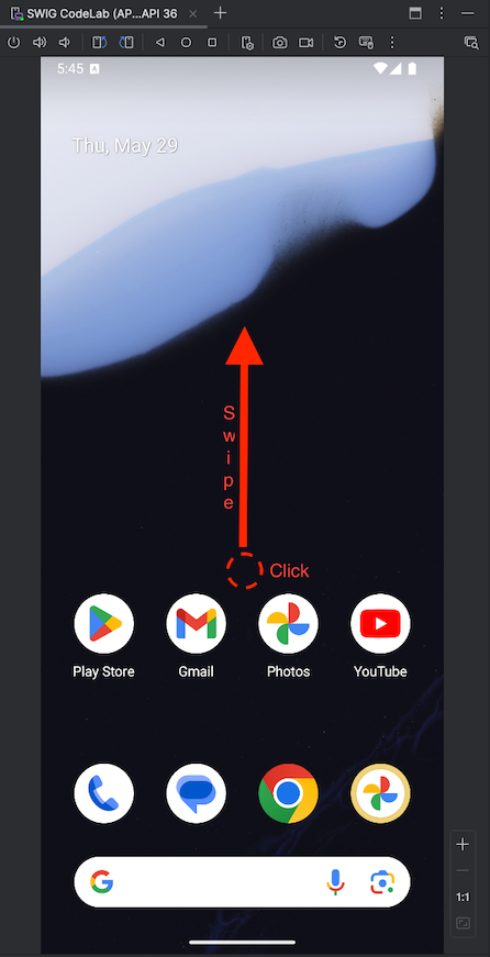 คลิกและปัด