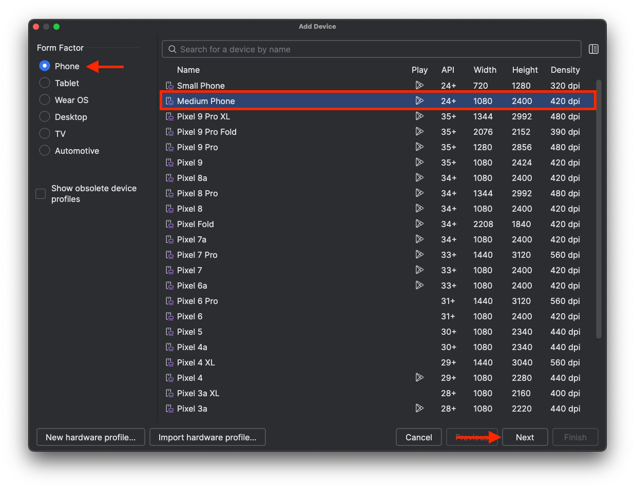 โทรศัพท์ขนาดกลาง