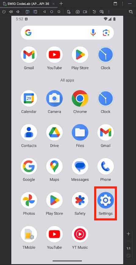 แอปการตั้งค่า
