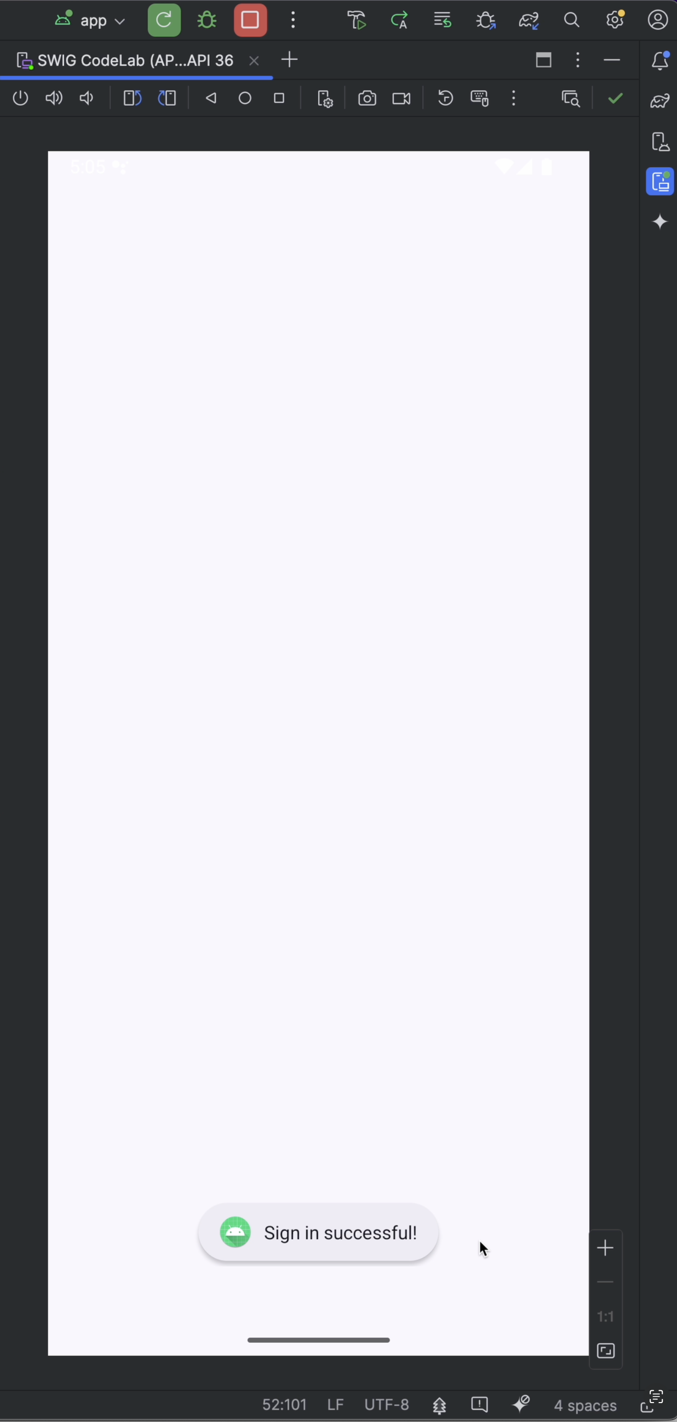 Bottom Sheet สำเร็จ