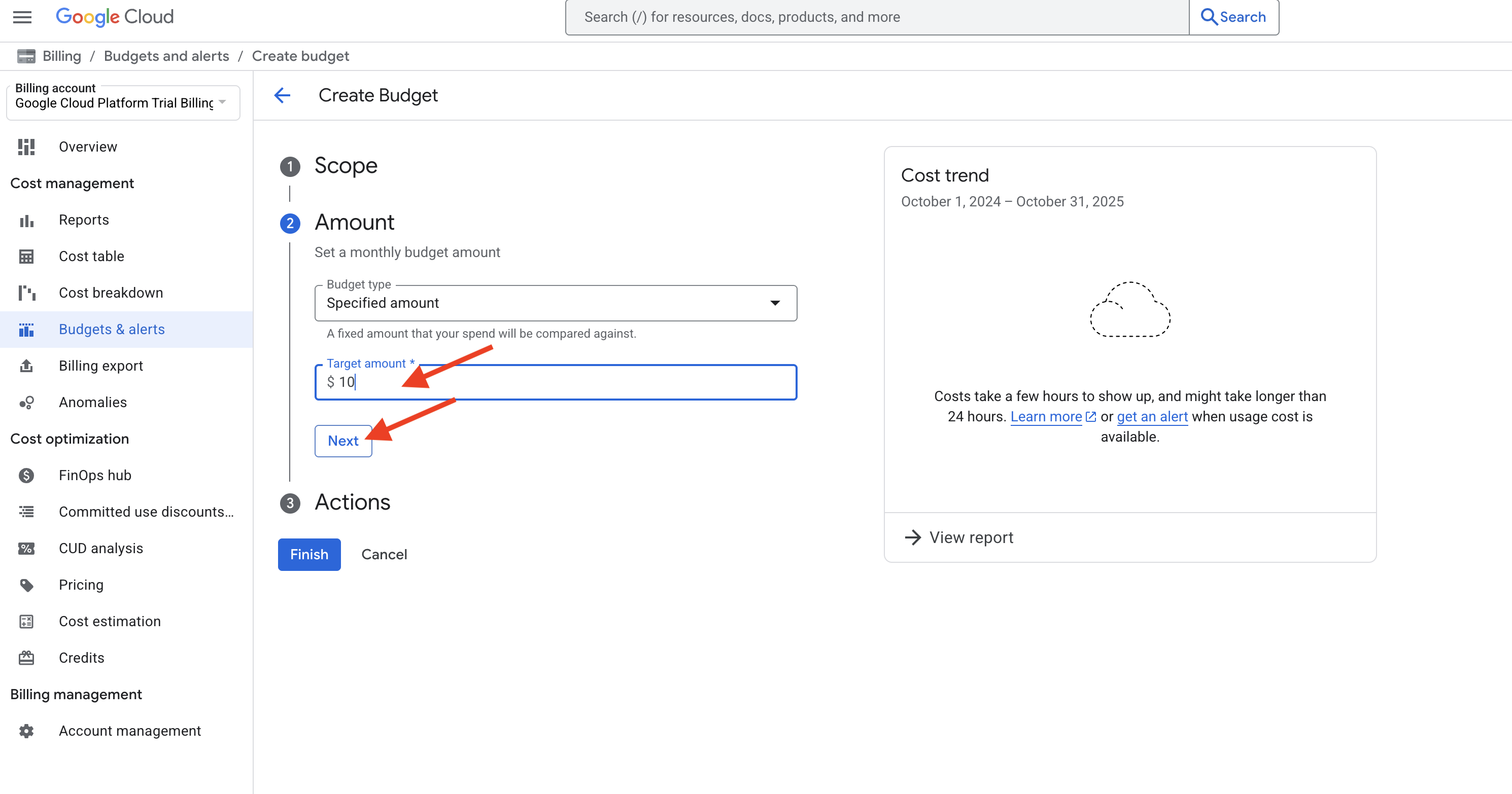 Create Budget