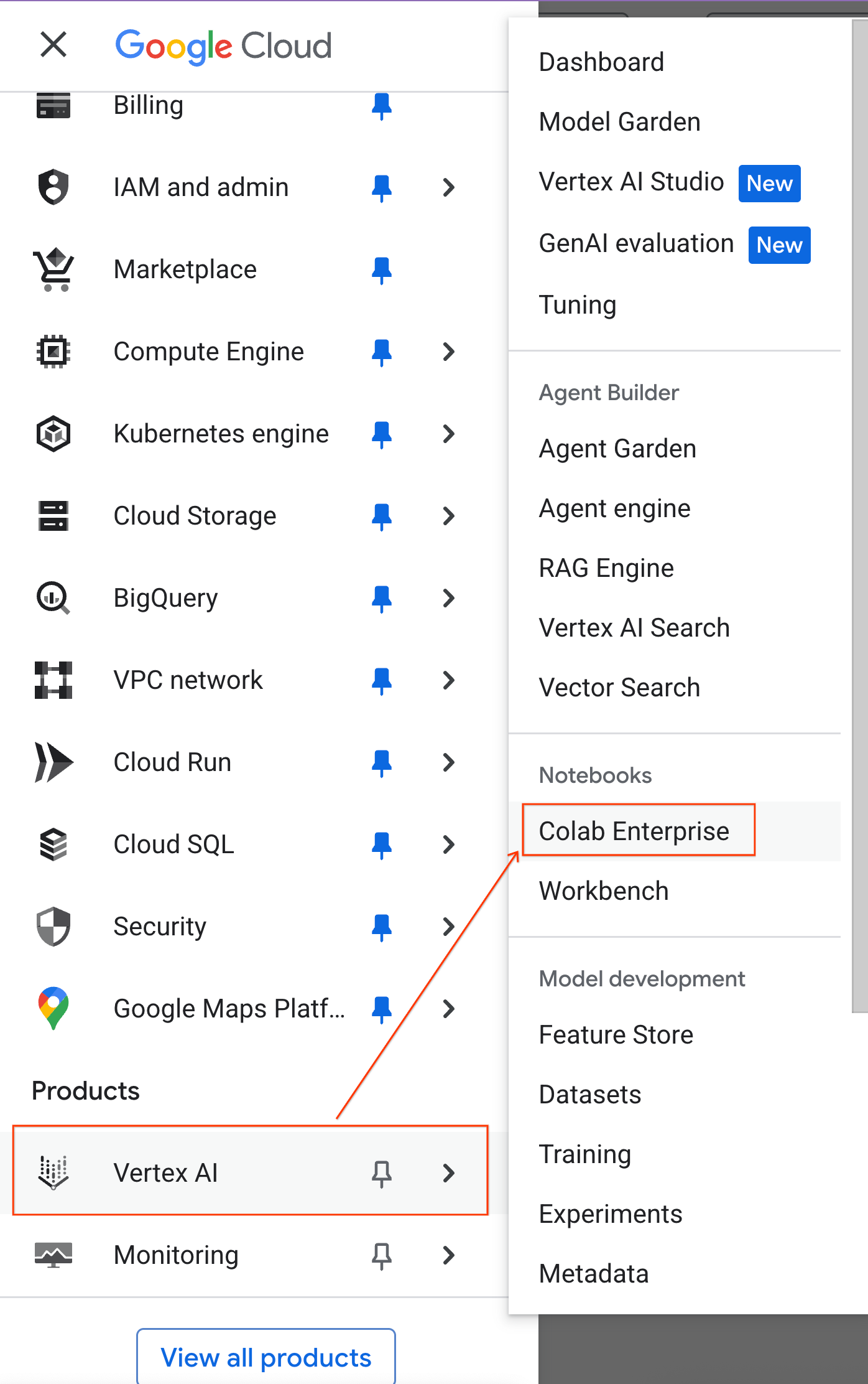 Colab Enterprise に移動する