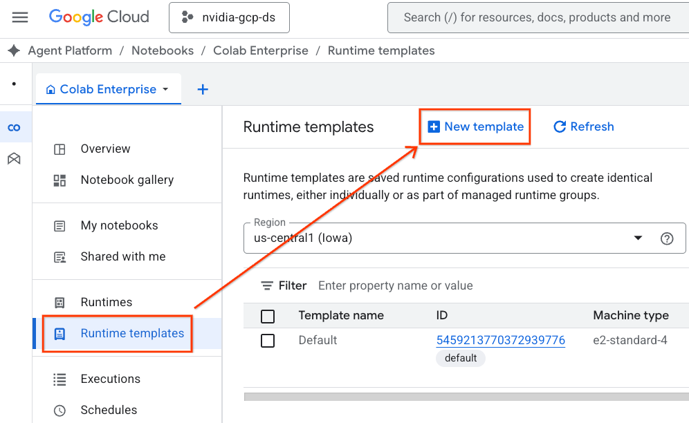 Create a new runtime template