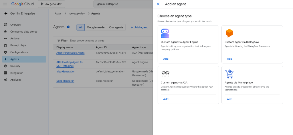 Add agent modal