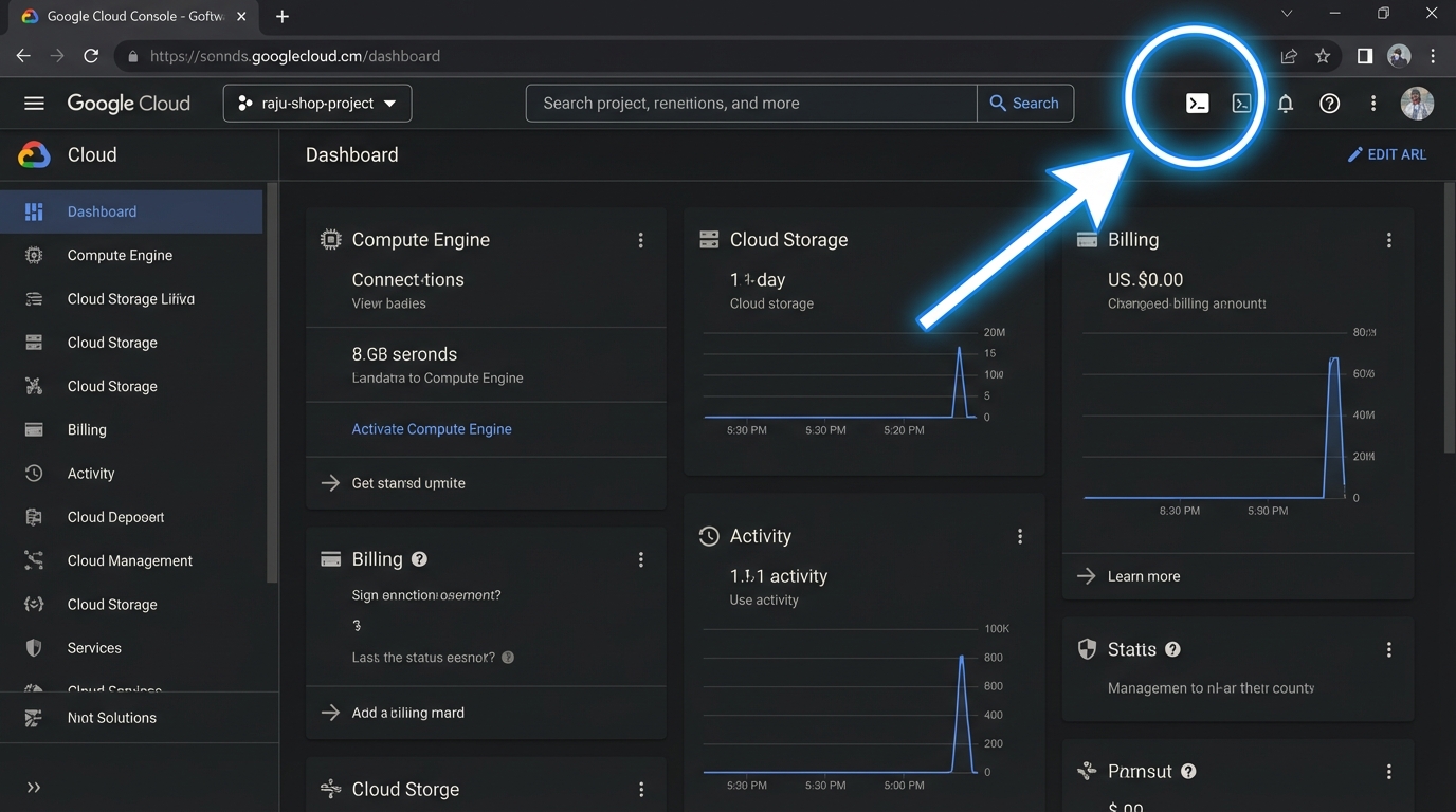 Mengaktifkan Cloud Shell