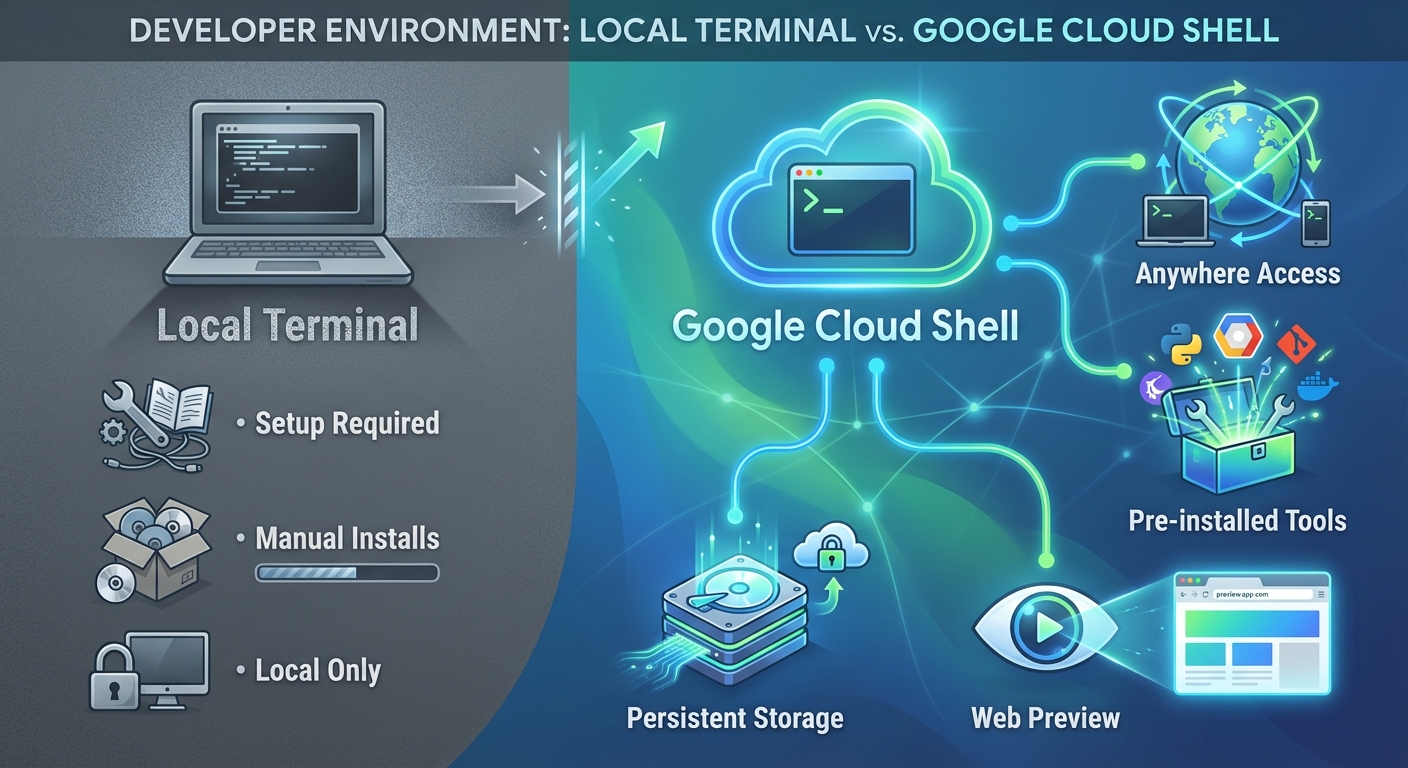 Cloud Shell a terminal lokalny