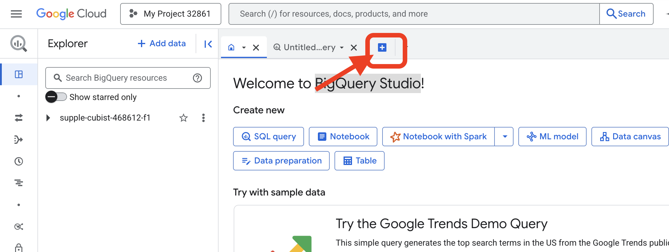 BigQuery 查询编辑器