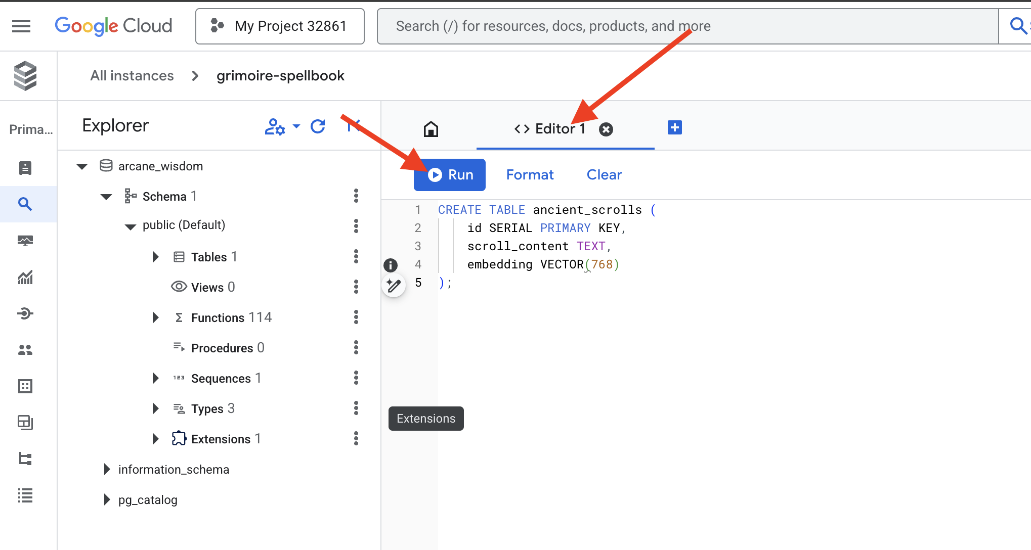Cloud SQL Studio
