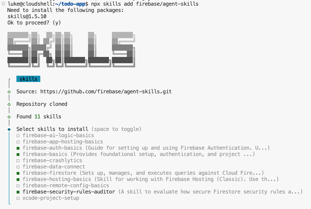 การเลือกทักษะ Firebase 5 รายการ