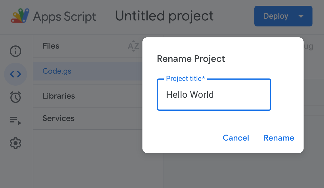 Rename Project dialog with new name.