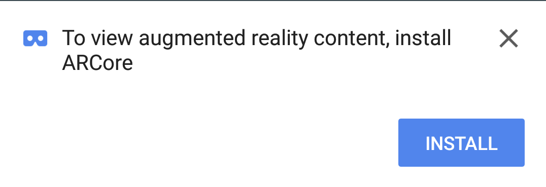 ההצעה להתקנת ARCore