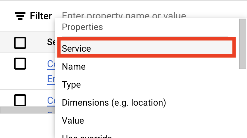 Filter properties