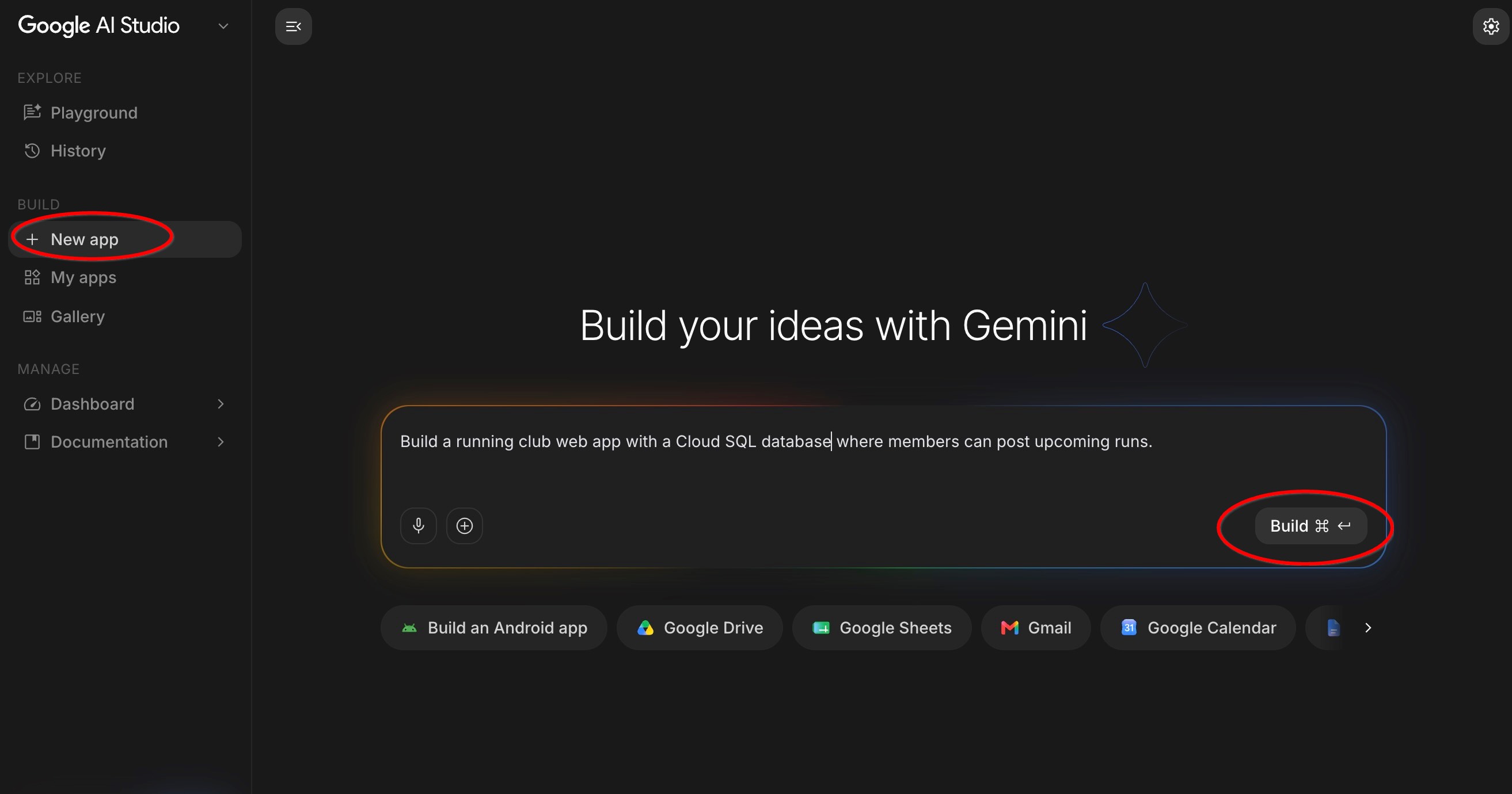AI studio new app