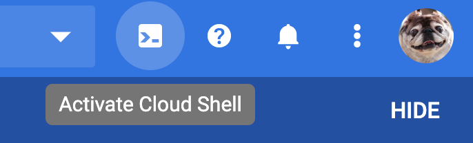 Cloud Shell 활성화 옵션