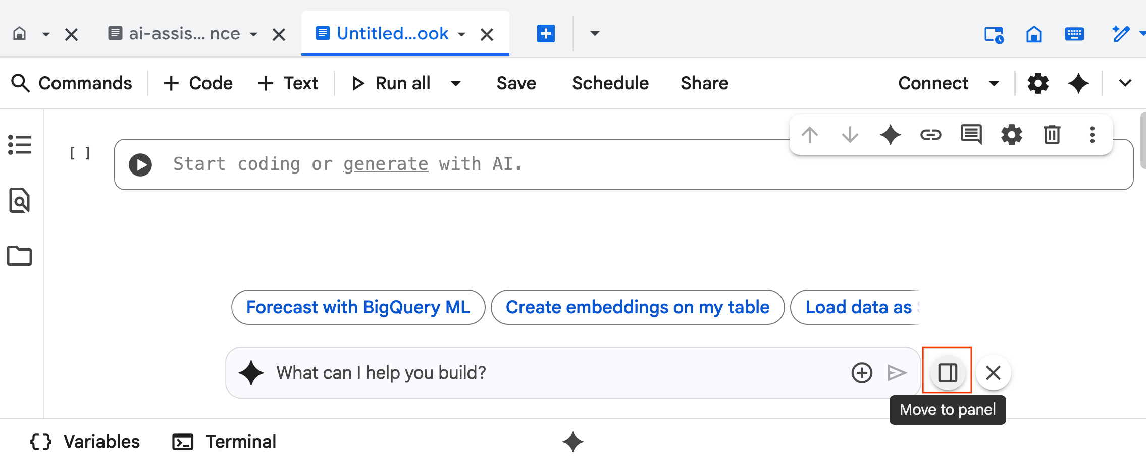 नई नोटबुक खोलें
