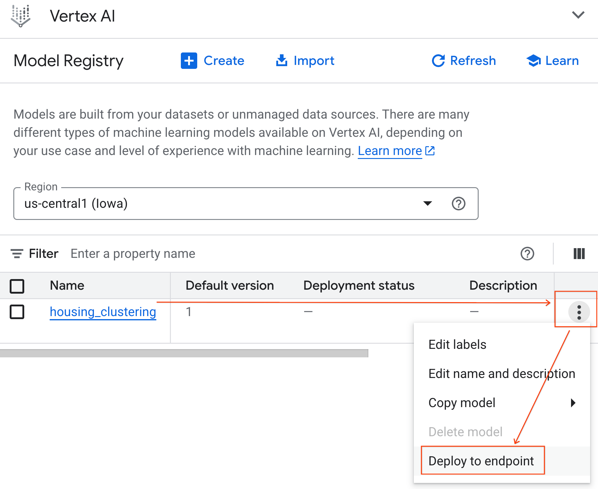 Acessar o Model Registry