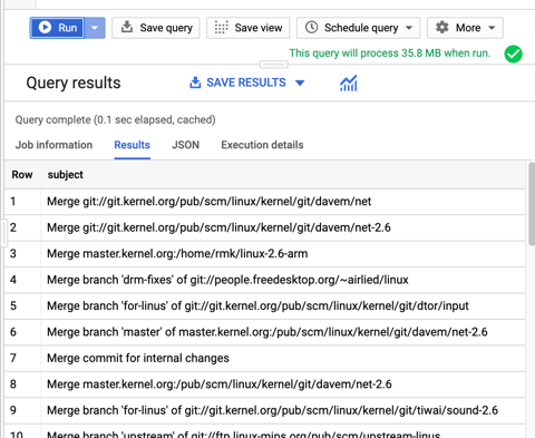 Use BigQuery to query GitHub data | Google Codelabs