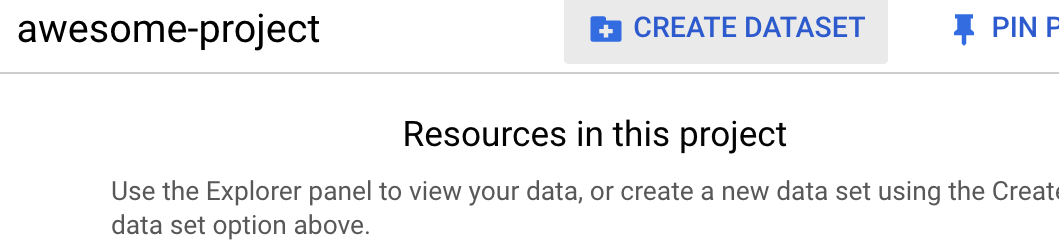 BigQuery データセットを作成する