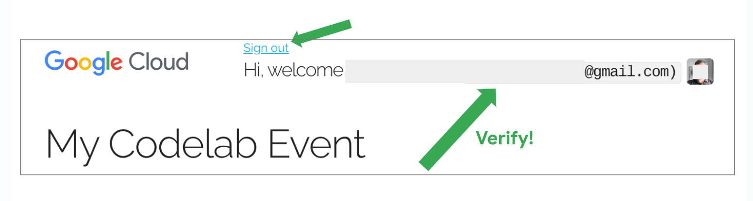 Verify the signed-in account