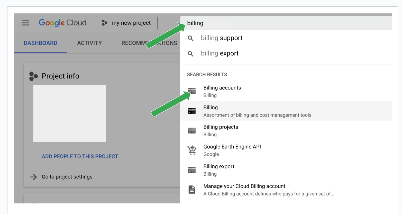 Navigate to Billing Accounts