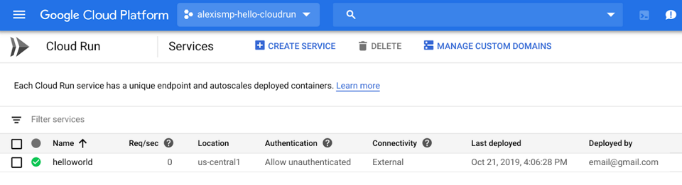 Deploy and run a container with Cloud Run on Node.js | Google Codelabs