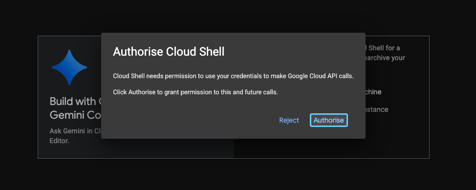 授權 Cloud Shell