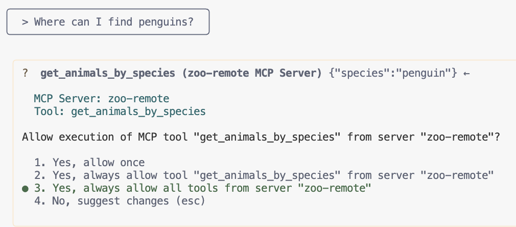 Gemini CLI consente strumenti remoti zoo