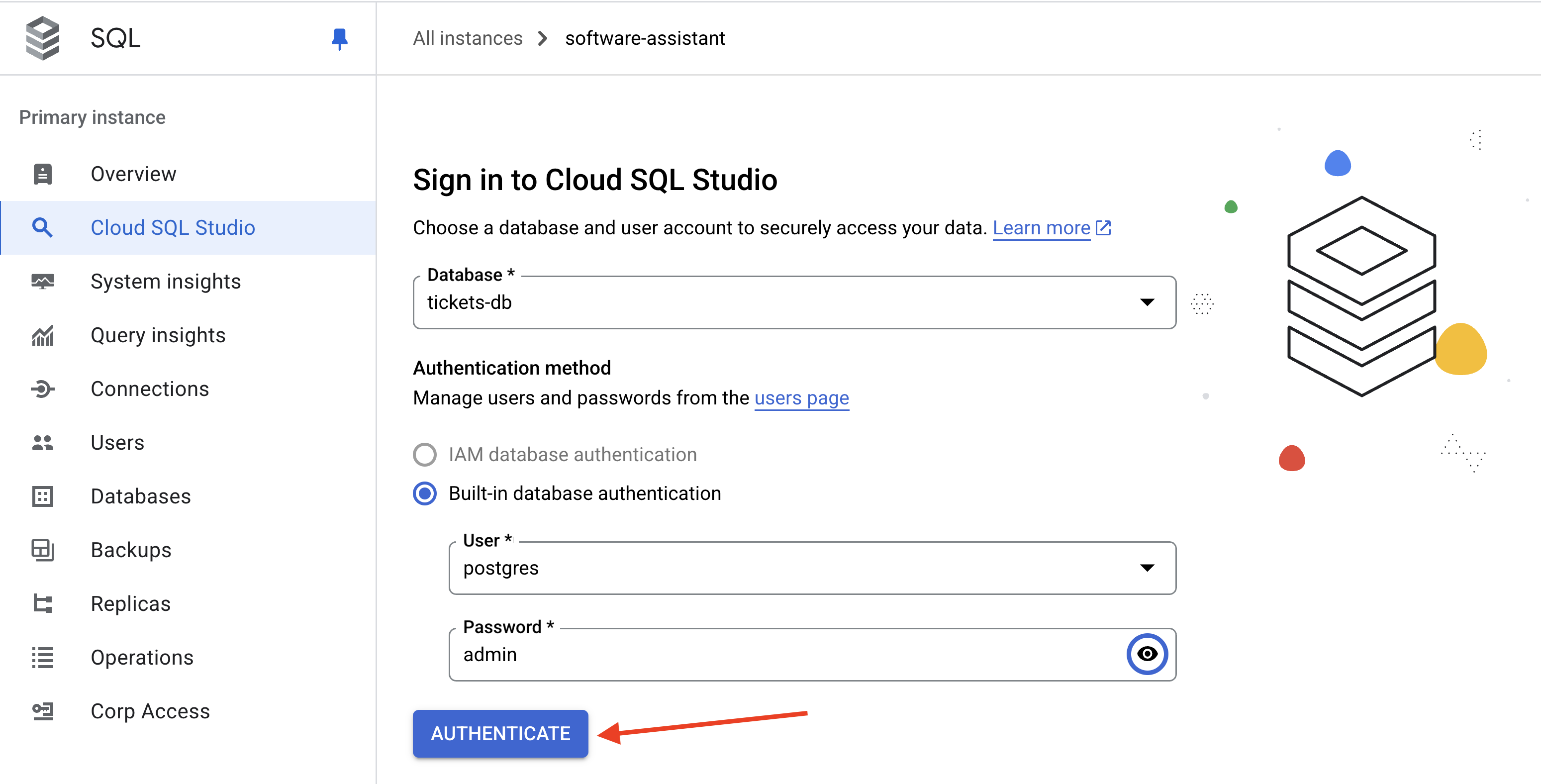 Cloud SQL Studio