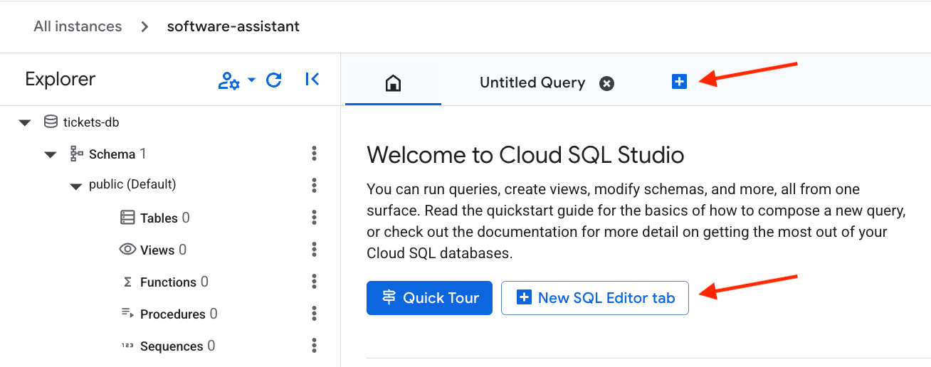 Cloud SQL Studio 편집자