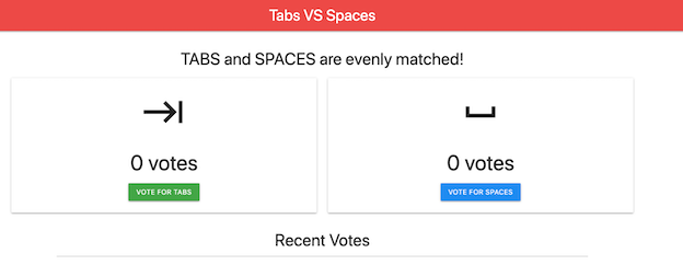 分頁與 Spaces 投票應用程式的螢幕截圖