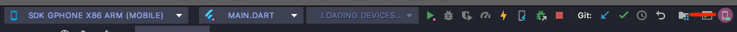 Barre d'outils supérieure d'Android Studio
