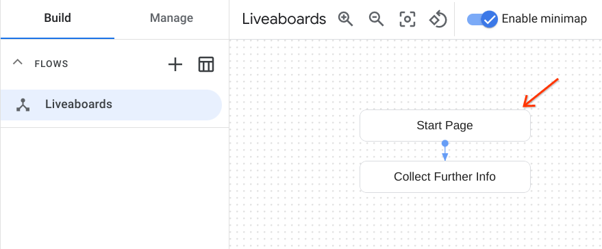 Beralih ke tab Build, lalu buka Halaman Mulai alur Liveaboards. 