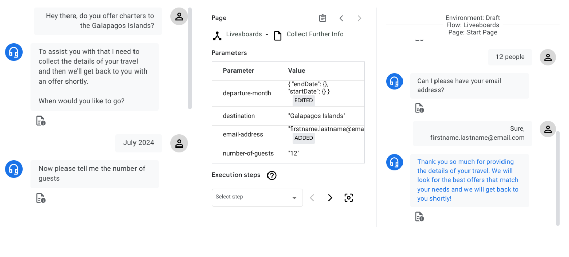 Uma nova conversa Teste o cenário ideal