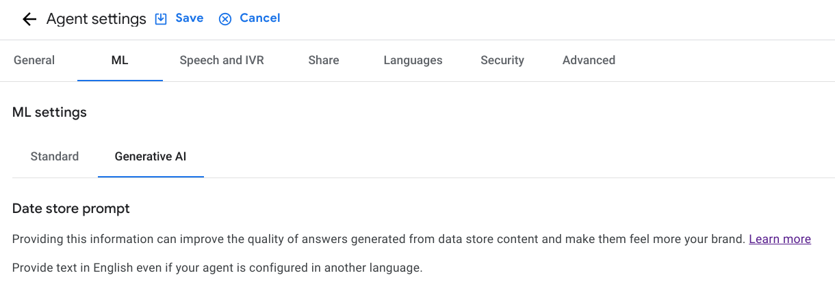 データストアのプロンプトに移動する