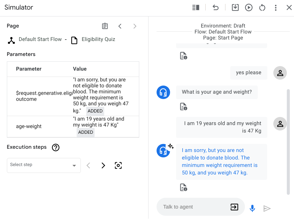 Informed decision making using Dialogflow CX generators and data