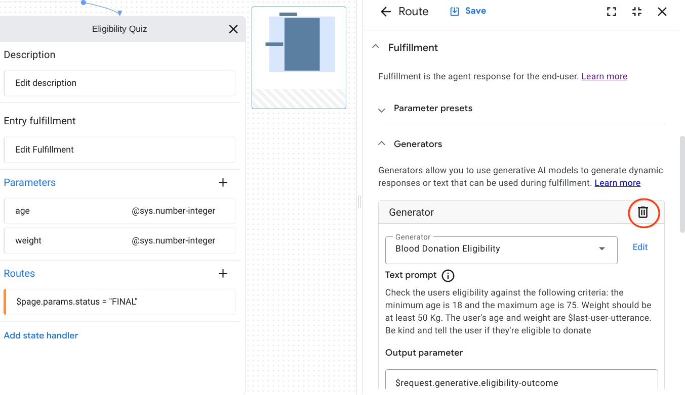 Informed decision making using Dialogflow CX generators and data