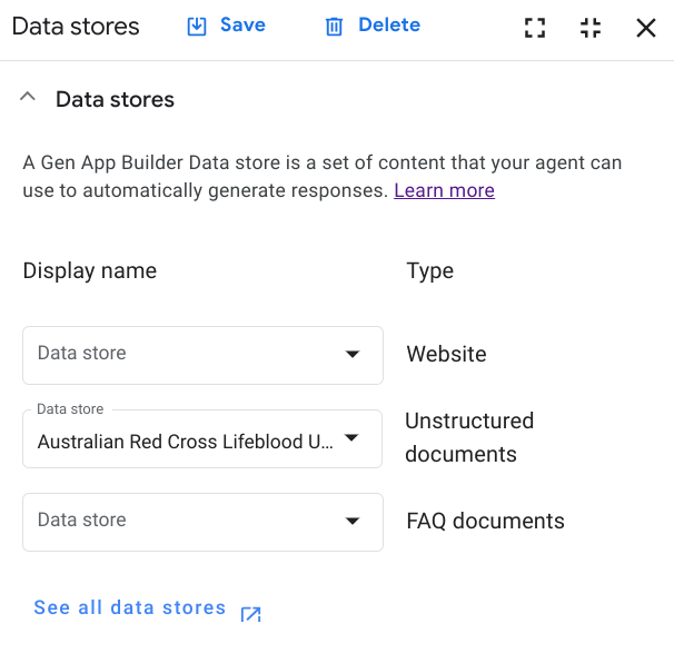Associe o repositório de dados que você criou.