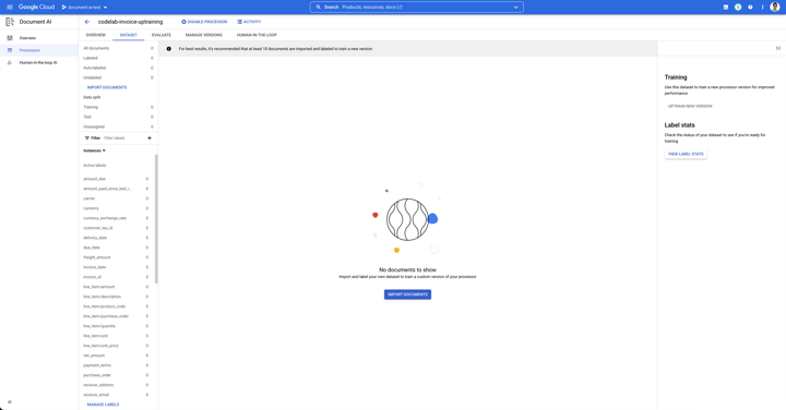Document AI Workbench - Uptraining | Google Codelabs