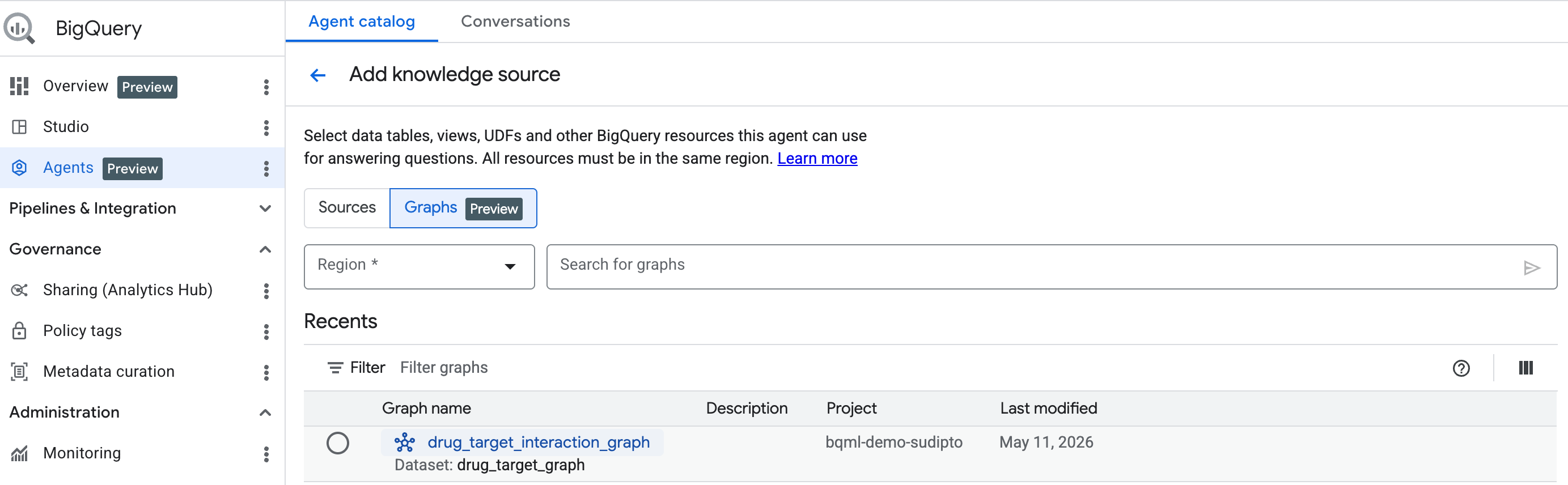 Configurar a análise conversacional de gráficos