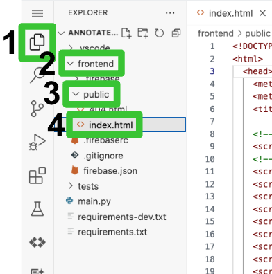 Navigation zur Datei „index.html“