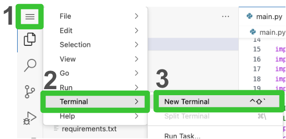 שלבים לפתיחת טרמינל חדש של Cloud Shell Editor