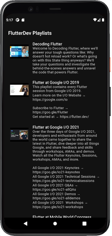 แอปที่เสร็จสมบูรณ์แล้วซึ่งทำงานบนโปรแกรมจำลอง Android