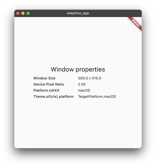 Showing window properties on macOS